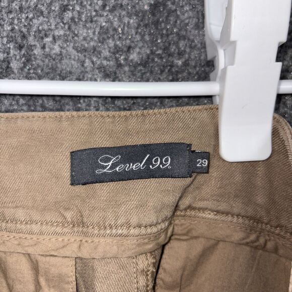 Level 99 Anthropologie Pants Womens Size 29 Brown Linen Blnd Flare Wide Leg - Picture 3 of 12